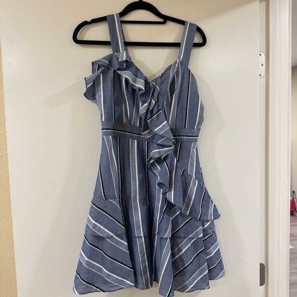 Sandro Paris Striped 100% Cotton Mini Dress Size 2 - Picture 1 of 10